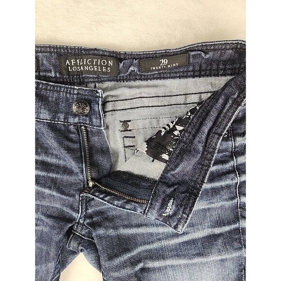 Womens Affliction Jade Cut-Off Shorts Sz 31 Studs & Leather Embroidered - Picture 6 of 14